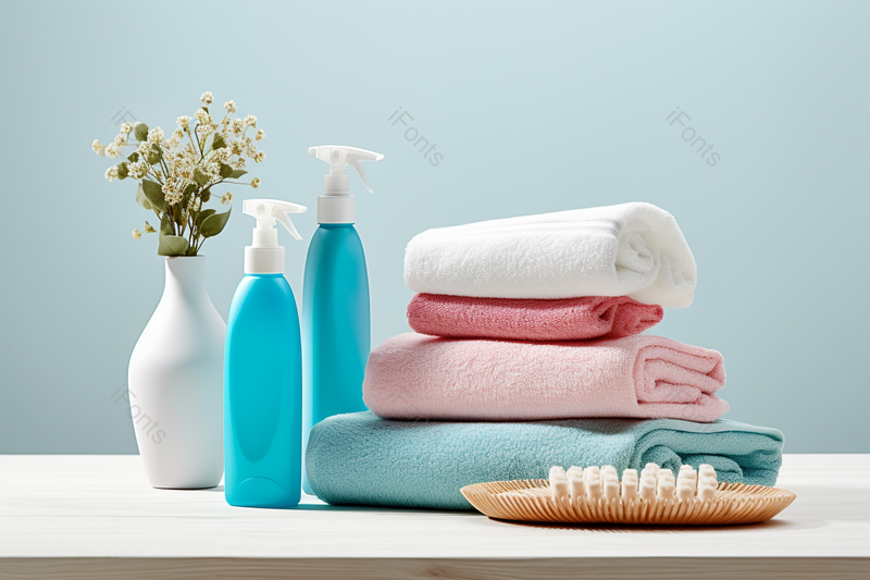 家居洗漱用品整齐叠放实拍,高清,摄影图,摄影图片,图片大全,摄影图免费下载